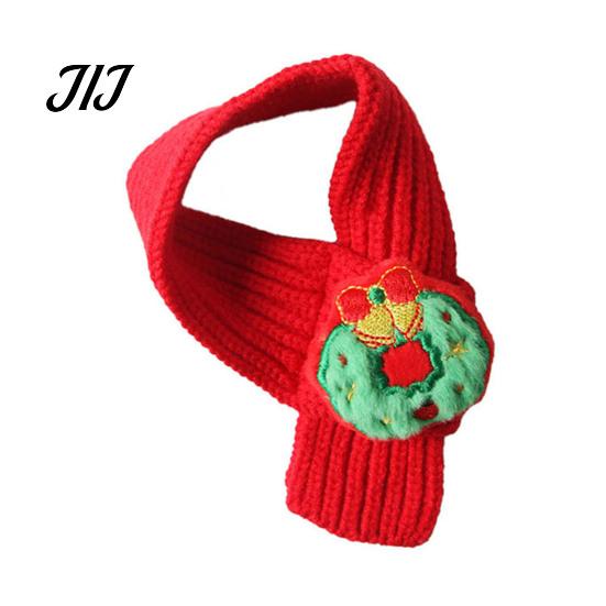 Cozy Puppy Winter Gear Christmas Knitted Pet Scarf with Reindeer & Stocking Decor, Adjustable Soft Reusable Decor Yarn Dog Cat Neck Collar,