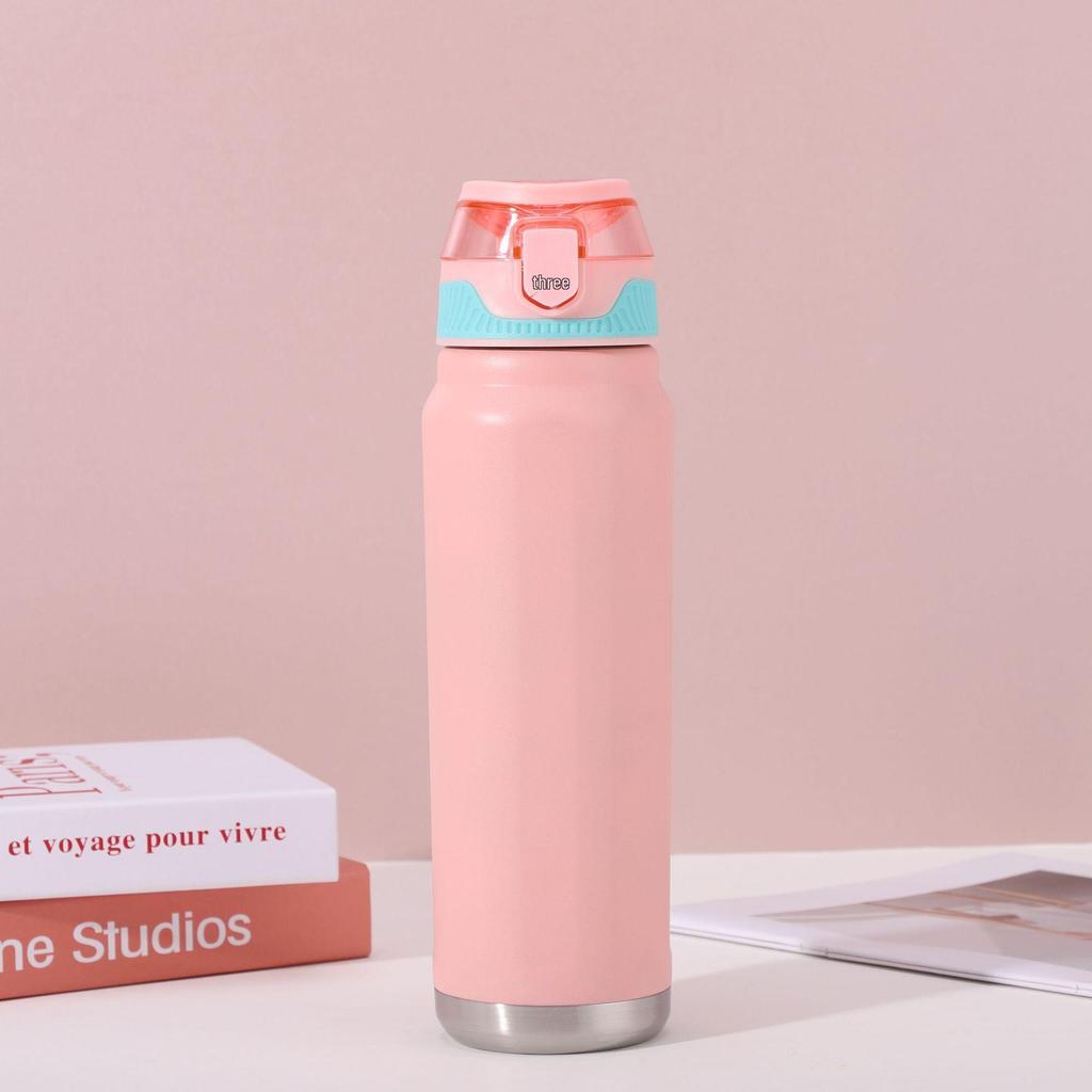 Přenosný izolovaný sportovní pohár se slámkou - Nerezová ocel pro venkovní použití pro muže a ženy