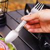 Double Head Titaniums Camping utensils Foldables Spoon Fork for Outdoor Adventures Backpacking Lightweight Terse Gear