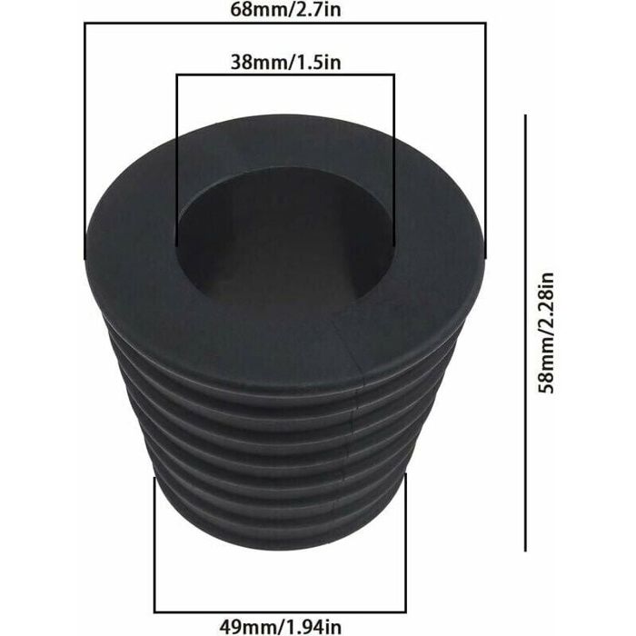 Cale base parapluie - AIMOONSA - 2 pcs - Ø poteau 38 mm (50-69 mm ext) - Caoutchouc anti-intempéries - Forme effilée