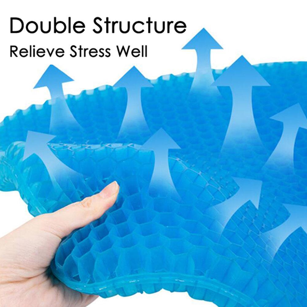 Gel Memory Foam Motorcycle Seat Cushion Non-Slip Pad with Air Circulation Heat Insulation Design Comfortable Riding