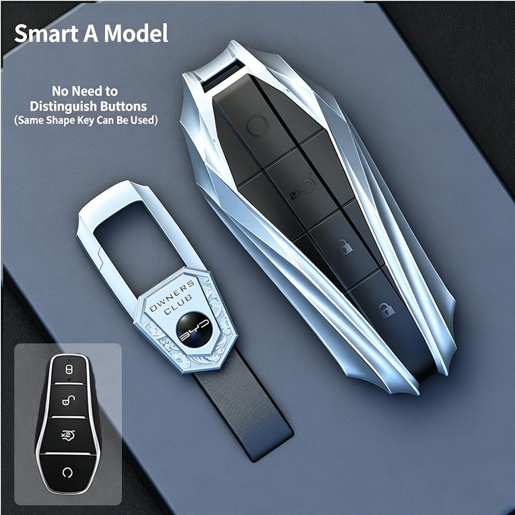 For BYD Dolphin Metal Car Key Case Set Song Plus Han EV Qin DMI Yuan Pro Tang DMP Escort Ship 07 Seal European G Car Accessories