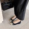 French beautiful single shoes, small fragrant temperament, evening shoes with skirts, soft soles, shallow mouth flat soles, gentle wind, Mary Jane sh