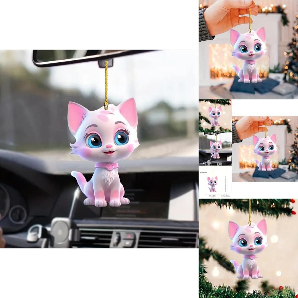 Adorable Pink Acrylic Cartoon Style Car Hanging Decoration For Trendy Vehicle Decor