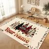 Love Romance Theme Soft Crystal Velvet Rug Custom Name & Text Print Non Slip Floor Rug for Bedroom Living Room