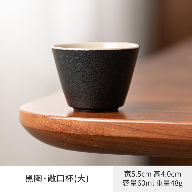 Vintage Black Ceramic Teacup Japanese Handmade Heat-resistant Personal Tea Cup Home Kung Fu Master Drinking Cup Tea Ceremony New