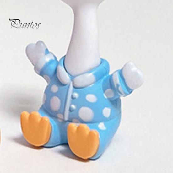 Car Dashboard Ornament 4Pcs Mini Cartoon Duck Figurines, Cute Polka-dot Pajamas Statues, Multi-functional Accessory Macaron Animal Ornaments