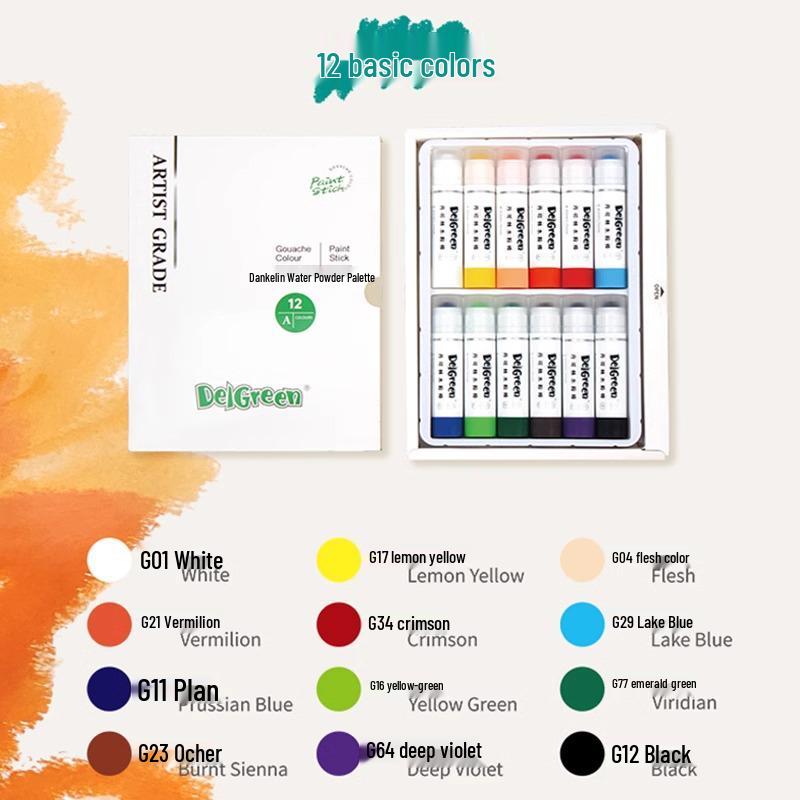 Dankelin Washable Watercolor Sticks: 12, 18, and Macaron Colors - Perfect for Painting and Graffiti.