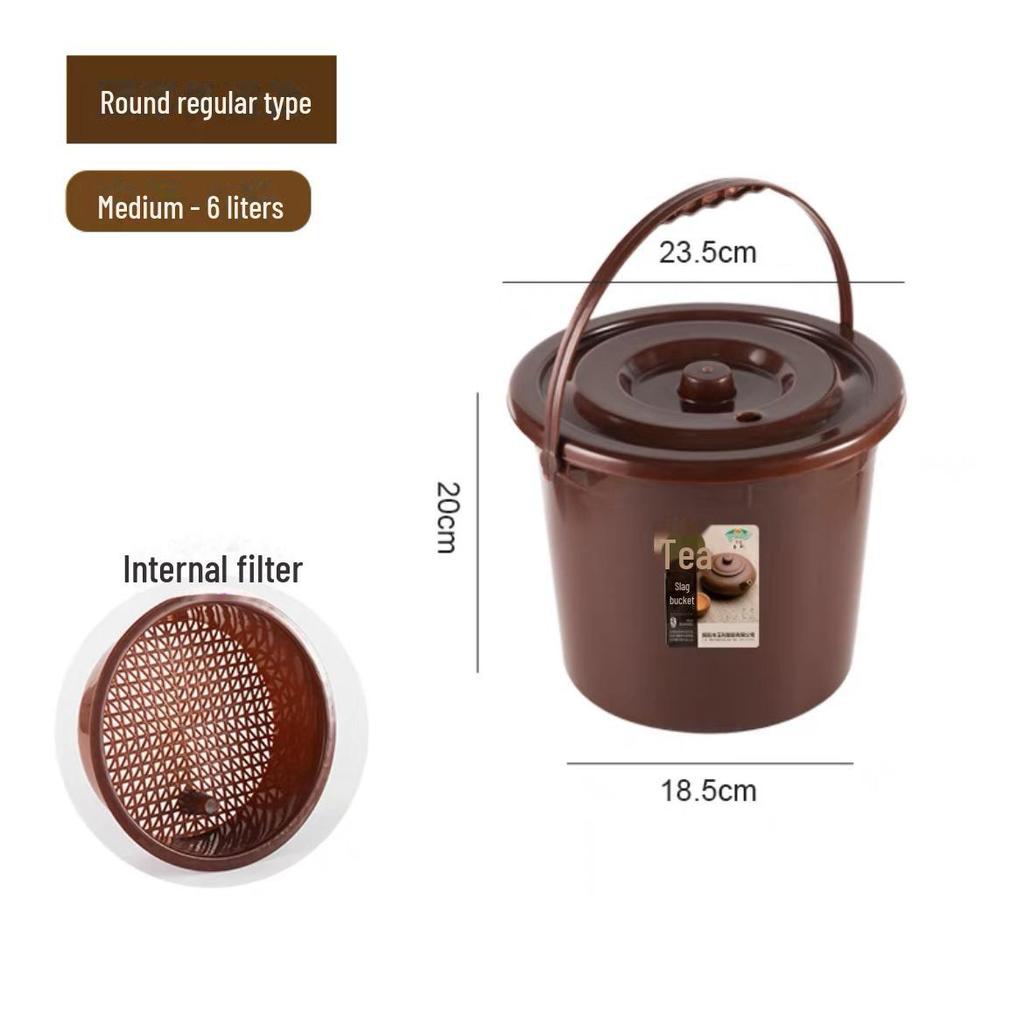 Kung Fu Tea Set Accessory: Tea Dregs Drainage Bucket and Tea Tray Waste Container for Tea Ceremony