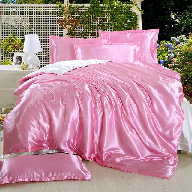 50 Set de lenjerie de pat Queen Set de husă de pilotă Set de lenjerie de pat din mătase