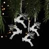 4pcsChristmas Tree Reindeer Hanging Decoration Transparent Cute Little Deer Christmas Window Home Party Garland Decoration Acryl