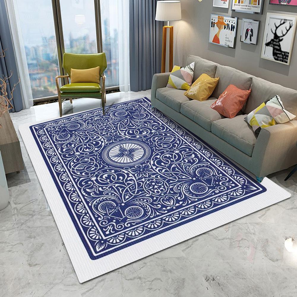 Ретро Декоративный Узор Ковер Гостиная Диван Спальня Кабинет Кухня Прихожая Дверной Коврик Нескользящий Игральные Карты Домашний Декор Ковер 40x60cm