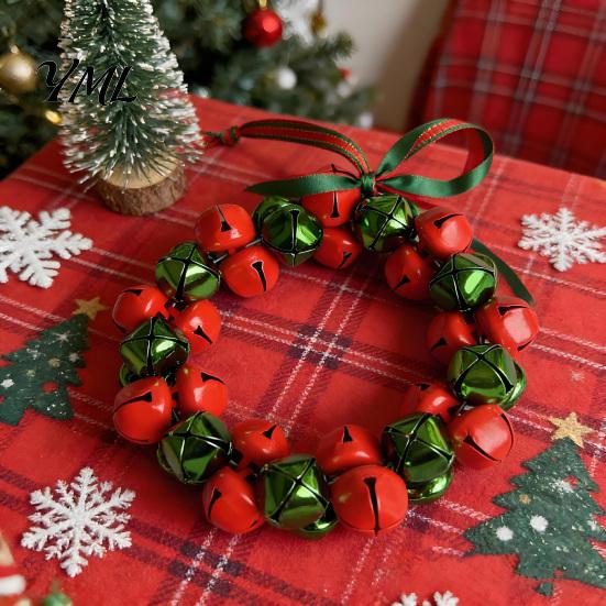 Christmas Craft Decoration Tree Bell Pendant with Lanyard, Ring Hanging for Metal Jingle Garland Holiday Home Decor, Multicolored Festive Bells