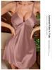 Camisón de seda para mujer – Color liso, Ligero, Cómodo, Ropa de dormir de verano