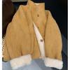 Reversible Women's Lambswool Fur Jacket - Stand Collar, 2025 Autumn/Winter Collection