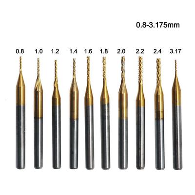 10x 1//8/" 0.8-3.175mm PCB Engraving Cutter Rotary CNC Carbide End Mill Drill Bits