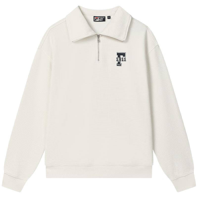 FILA Unisex Pullover Sweatshirt with Small Lapel XL