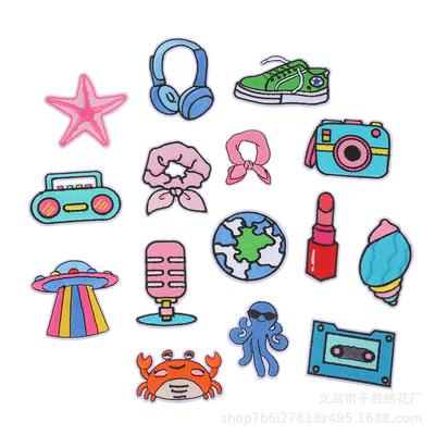 Cartoon Pattern Embroidery Cloth Sticker Clothing Cap Accessories Hot Melt Adhesive Cloth Sticker Down Jacket Hole Patch Sticker