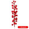 Wholesale Artificial Christmas Red Berries Branches 30heads Plastic Fake Berry Holly Branch Plants Flowers Party Home Decoration