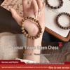 Hainan Green Chess 9mm Agarwood Bracelet with Lantern Beads