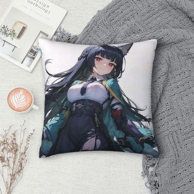 Zenless Zone Zero Hoshimi Miyabi Anime Square Pillowcase Pillow Cover Cushion Decor Comfort Throw Pillow for Home Living Room