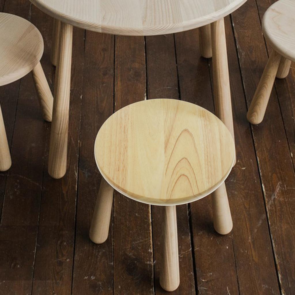 Sturdy Wooden Round Stool Seat Replacement for DIY Bar Chair Repair Home Kitchen Dining Room Use Smooth Natural Wood Surface