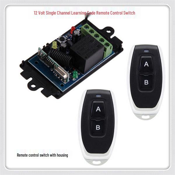 12V Single-Channel Wireless Remote Control Switch with Dual Metal Remotes Single Channel Remote Switch