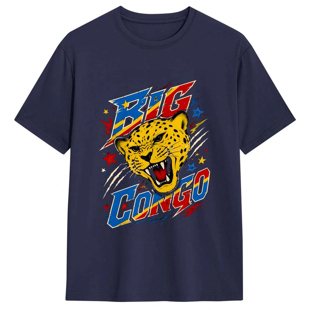 Congo Flag Unisex T Shirt Fashion Tee Shirt Short Sleeve Round Neck TShirts Pure Cotton Gift Idea Clothes