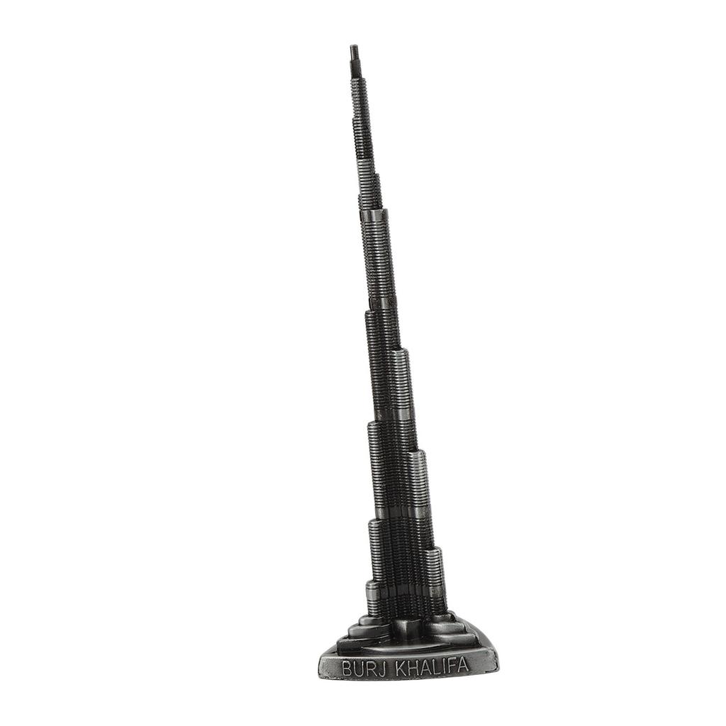 Burj Khalifa Tower Model Gray Alloy Miniature Dubai Tower Ornament Dubai Landmark Building Model