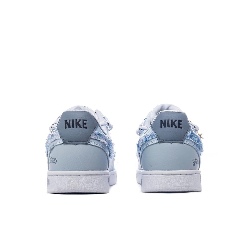 Nike Court Vision P.M.S Seaweed Whisper Slip Resistant Slip Resistant Low Top Skateboard Shoes Men's Blue White DH2987-101(Team584-)