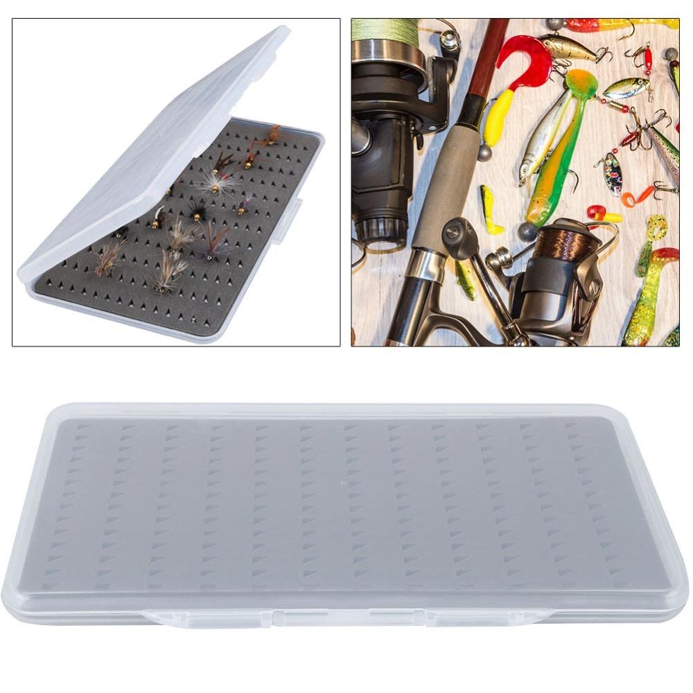 Portable ABS Fly Fishing Box Lightweight Waterproof Fishing Bait Box Clear Lid Fishing Lure Case Outdoor Activities