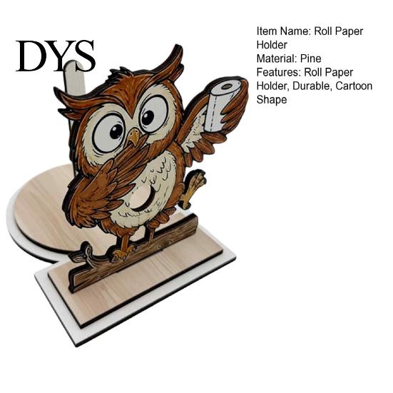 Wooden Paper Towel Holder Roll Holder, Creative Animal Shape Dispenser, Vertical Stable Tissue Unique Housewarming Gift Rack, Solid Wood Stand