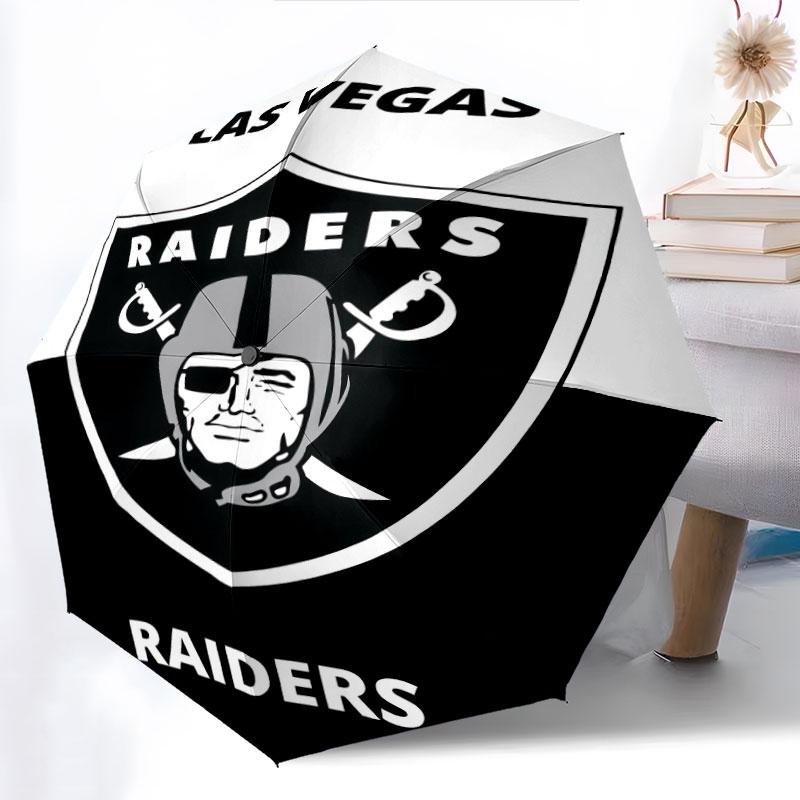 Las Vegas Raiders pattern, automatic folding umbrella, portable and foldable design, 8 ribs, a Christmas or birthday gift.