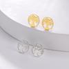 Tree of Life Stud Earring Stainless Steel Gold Amulet Ear Stud Vintage Jewelry Birthday Gift for Mother Friends