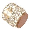 Coffee Pod Holder Organizer Large Capacity Coffee Capsule Storage Basket with Wooden Base for Kitchen Counter Office Desktop Gold