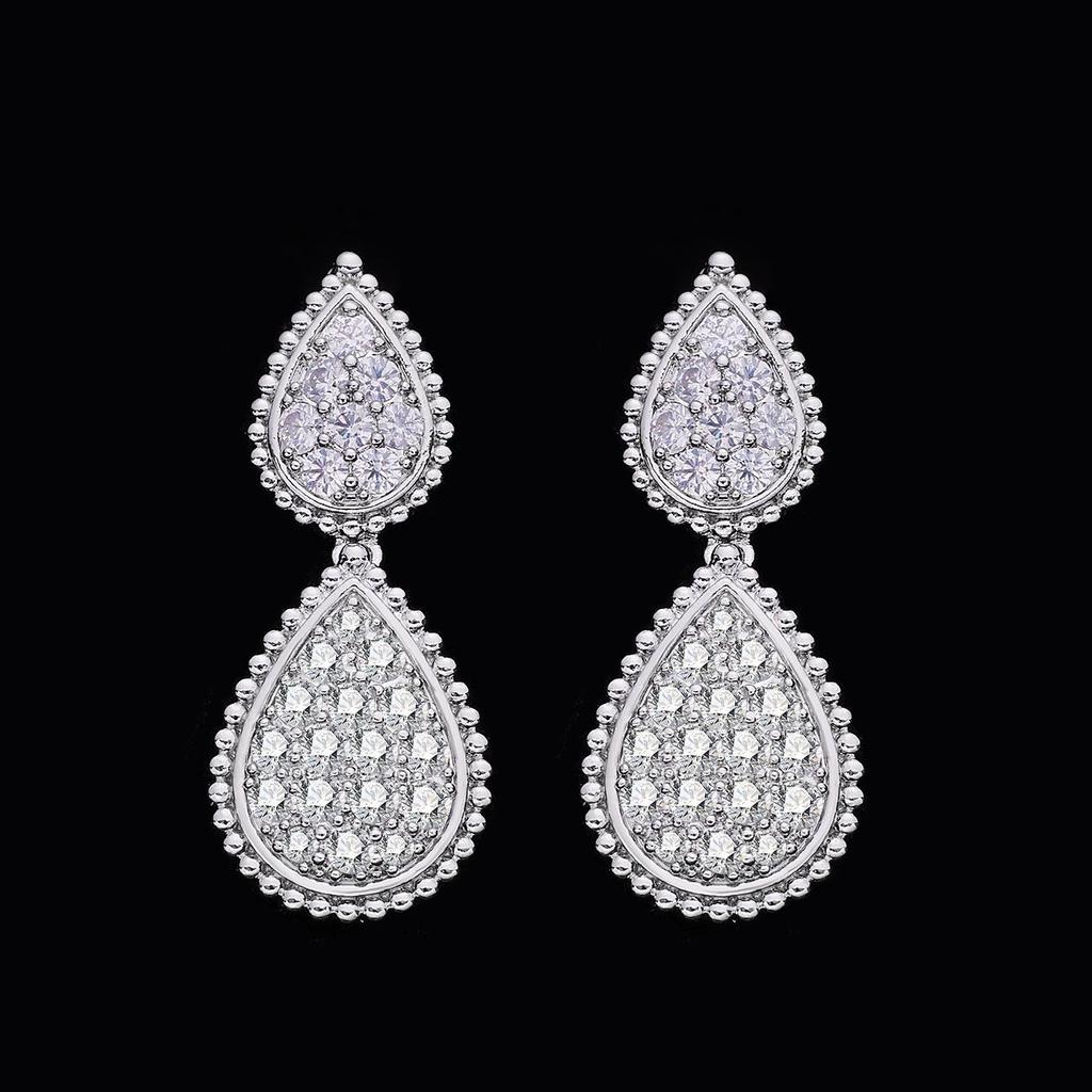 18k Gold Plated Zircon Earrings & Necklace Set - Minimalist Celebrity Style