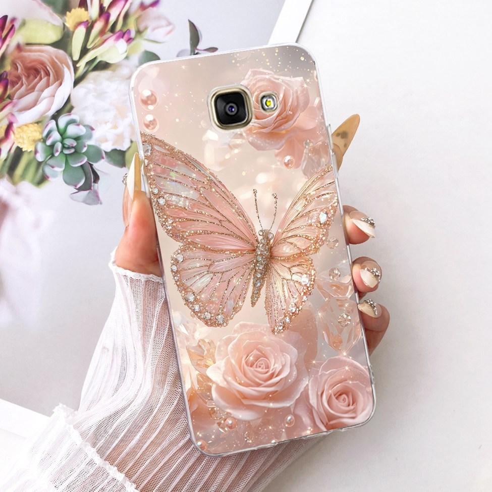 Clear For Samsung A3 2016 Case SM-A310F Cute Cat Fashion Butterfly Funny 2D Painted Casing For Samsung Galaxy A3 2016 Cover