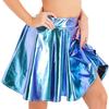 High Waist Flare Skirt Club Stage Costume Party Dancewear Shiny Ruffle Skirts for Women