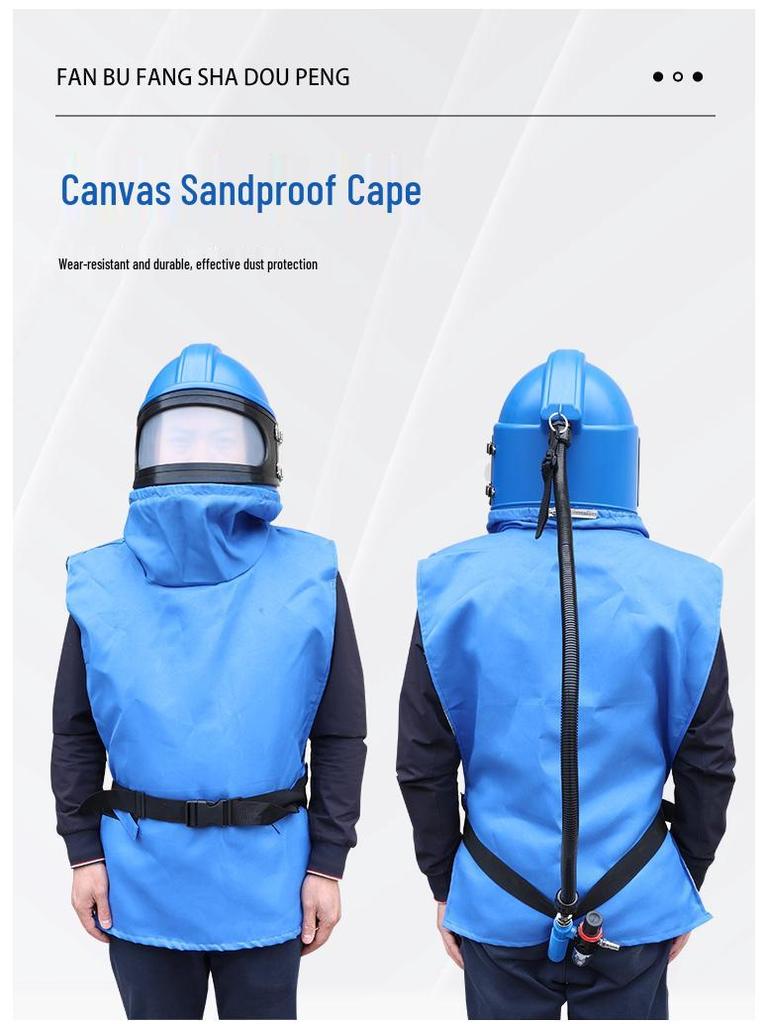 Air-Conditioned Sandblasting Helmet & Protective Suit with Oxygen Supply, Activated Carbon Filter, and Temperature Regulator