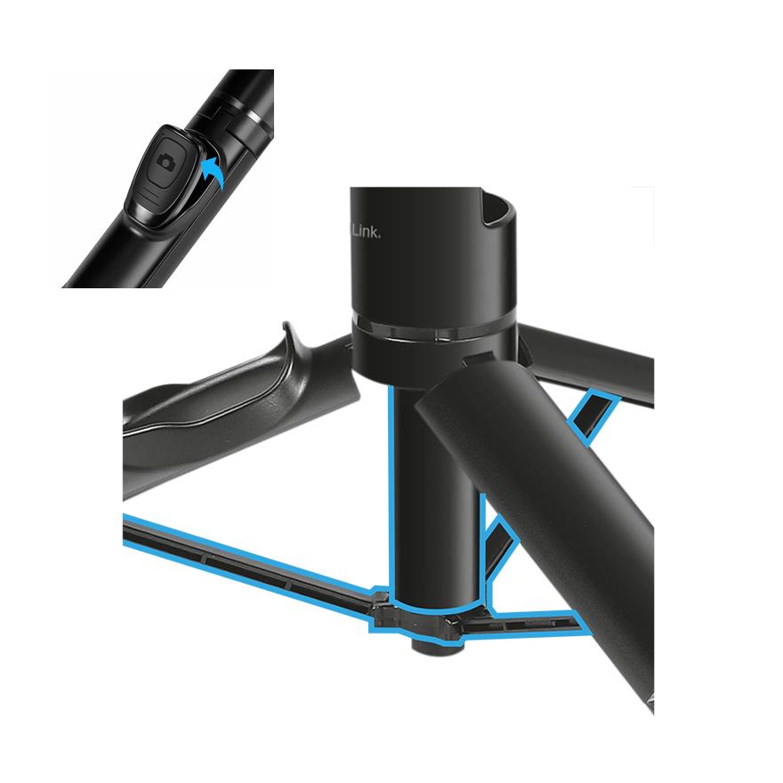 Selfie Stick Magnetic BT 5.0 LogiLink MagSafe 86cm Remote Control 360