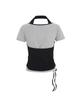 Sekeondeusolteu Strap Layered Ribbed Halter Neck T-Shirt (Melange Grey)
