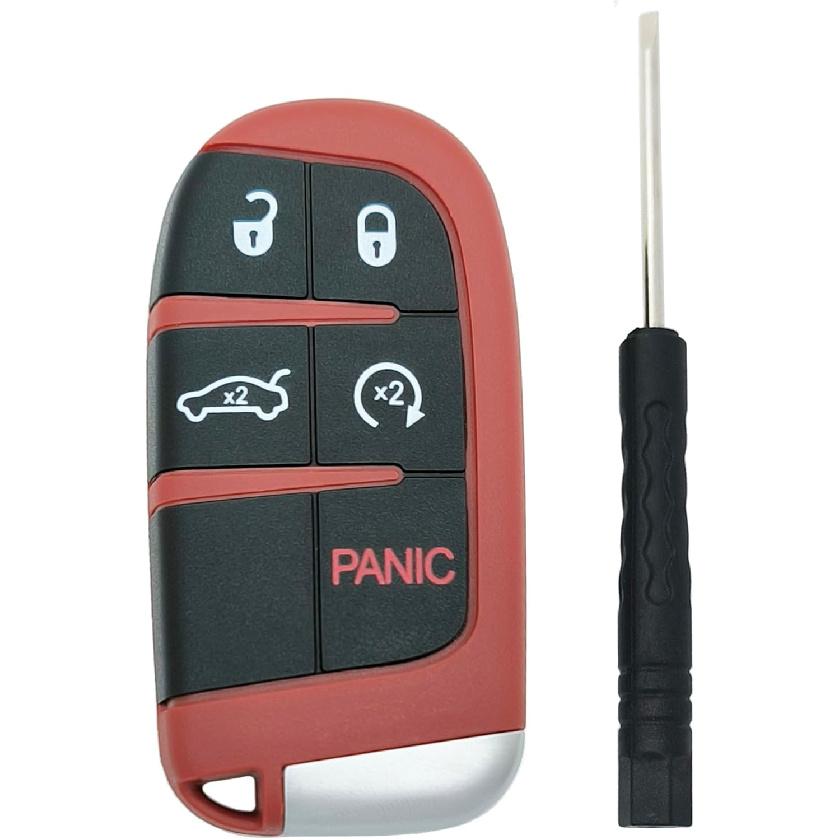 Remote Smart Key Fob Shell Case Fit for Dodge Charger Challenger - Chrysler 200 300 Keyless Entry Replacement Car Key Cover (4 Buttons-b)