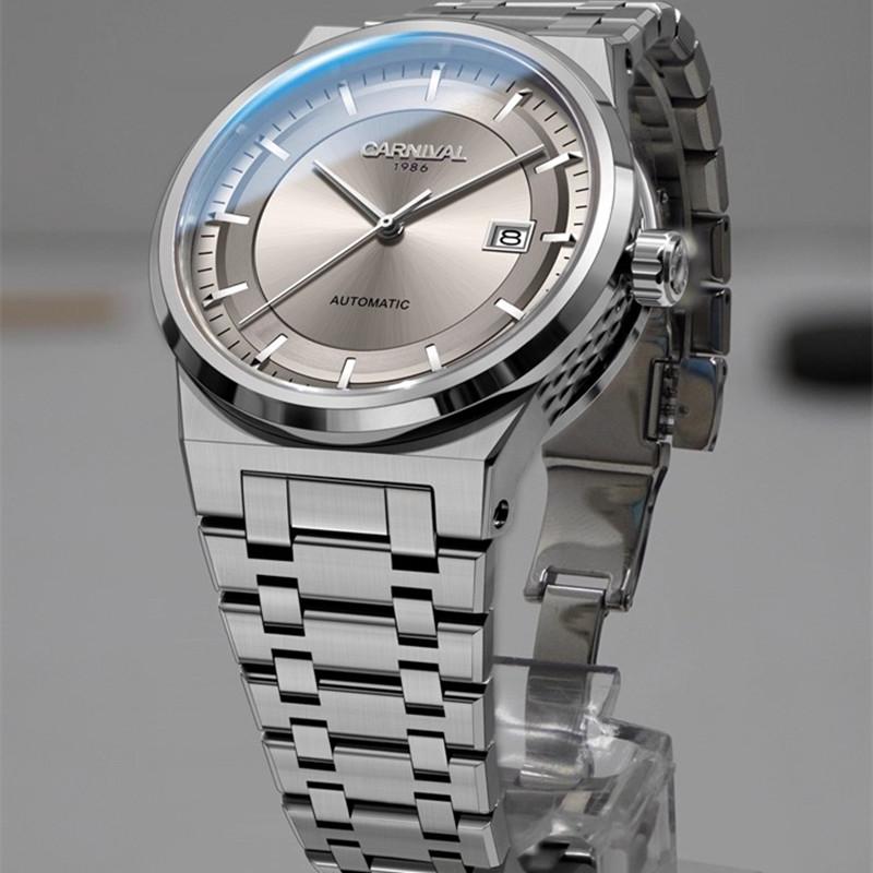 Reloj Carnival Brand Luxury Watches for Men Fashion Waterproof Sapphire Calendar Automatic Mechanical Wristwatches Montre Homme