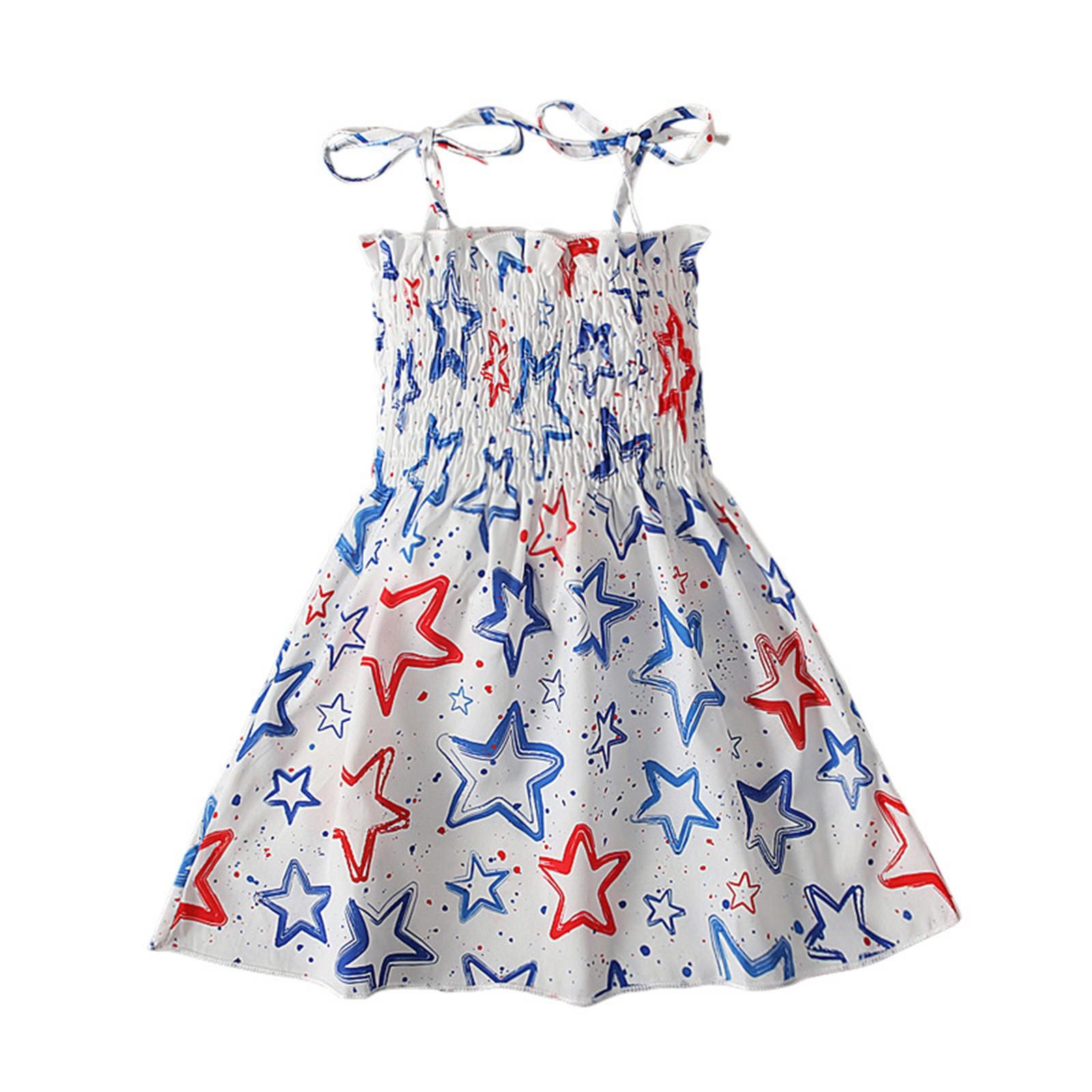 

Summer Children Printing Condole Independence Day Dresses Of The Girls 120