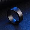 8MM Stainless Steel Simple Black Silver Gold Color Glossy Couples Ring for Women Men Wedding Party Jewelry
