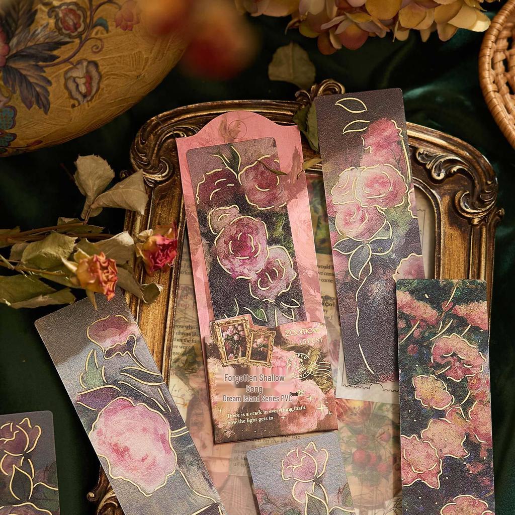 Dream Island Series: Early Hot Stamping PVC Floral Bookmark