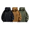 Jackets Hooded Men's Loose Solid Color Large Size Work Clothes Autumn Tops Men's and Women's Waterproof and Windproof Couple's Jackets