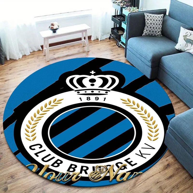Club Brugge KV Custom Name Round Area Rug,Carpet Rug for Living Room Bedroom Sofa Playroom Decor,Non-slip Floor Mat