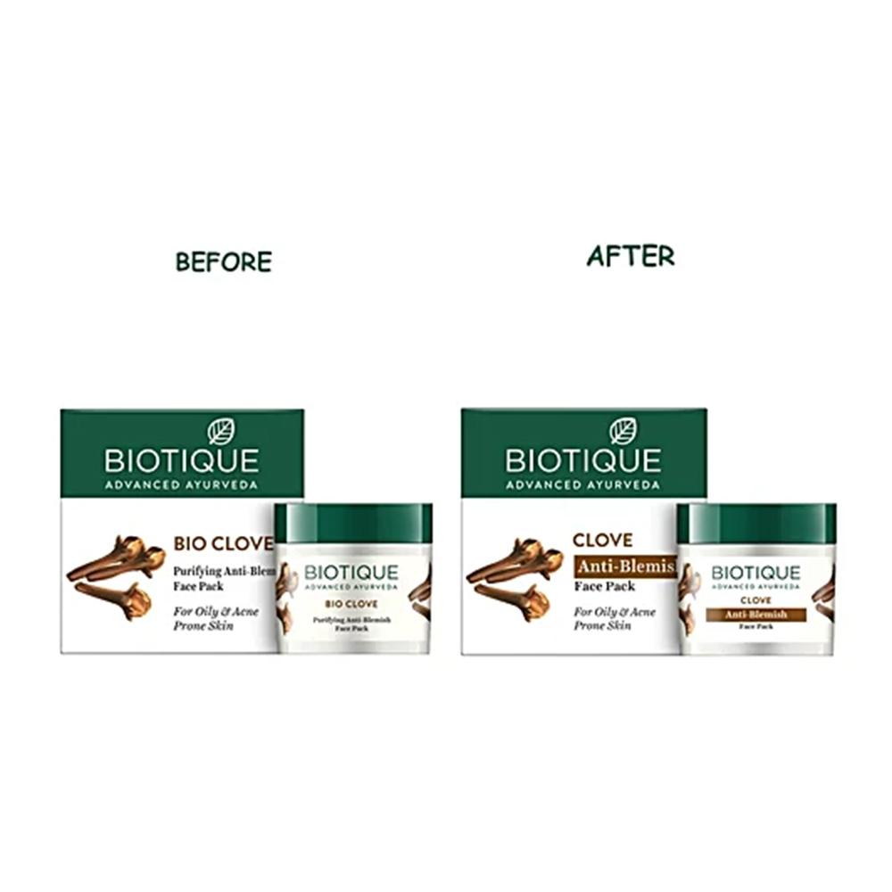 Biotique Clove Oil Control Anti Blemish Face Pack 75g | Acne Prone Skin | Deep Cleansing Cream for Men & Women