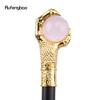 Dragon Claw Grasp Light Pink Glass Ball Golden Walking Cane Fashion Decorative Walking Stick Cosplay Cane Knob Crosier 93cm